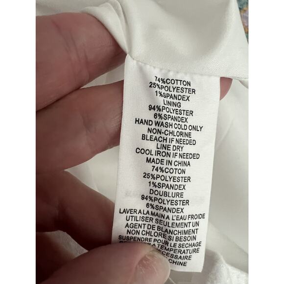 TRINA TURK White Textured Beaded Retro MOD Beachy Shift Sheath Dress Sz Small - Picture 7 of 9